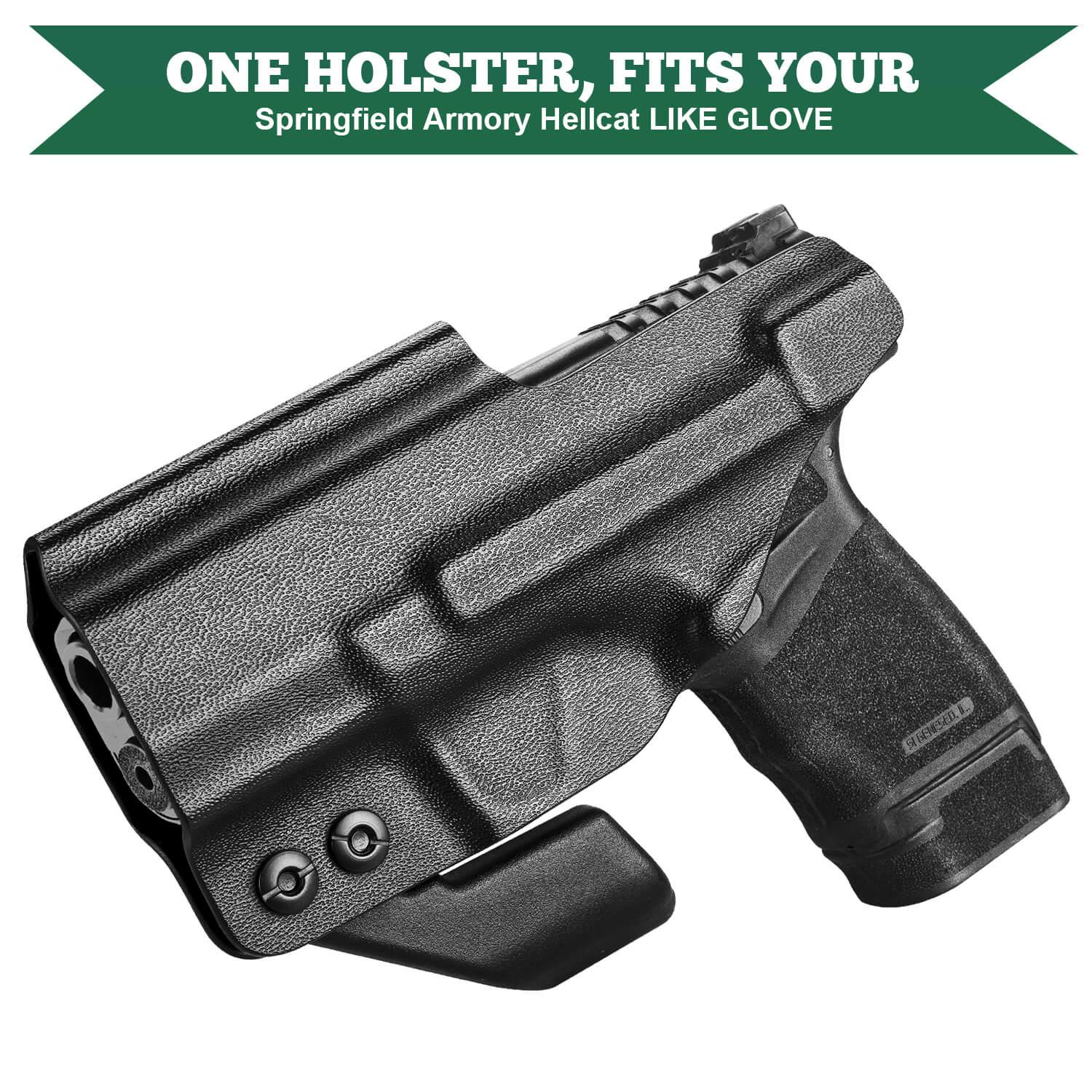 Kydex Holster IWB with Claw for Springfield Armory Hellcat/ Pro with Red Dot Optics Cut Trigger Guard Holsters for fat Guys | WARRIORLAND WARRIORLAND