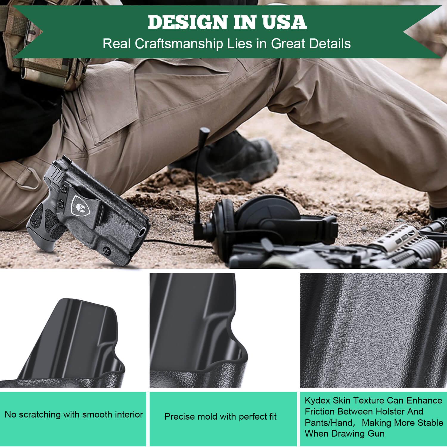 Kydex IWB Holster for Taurus G2C Taurus G2S Taurus G3C Taurus G3 Taurus PT111 Millennium G2 Taurus PT140 Millennium G2 Taurus TX 22 COMPACT Right/ Left Handed | WARRIORLAND WARRIORLAND