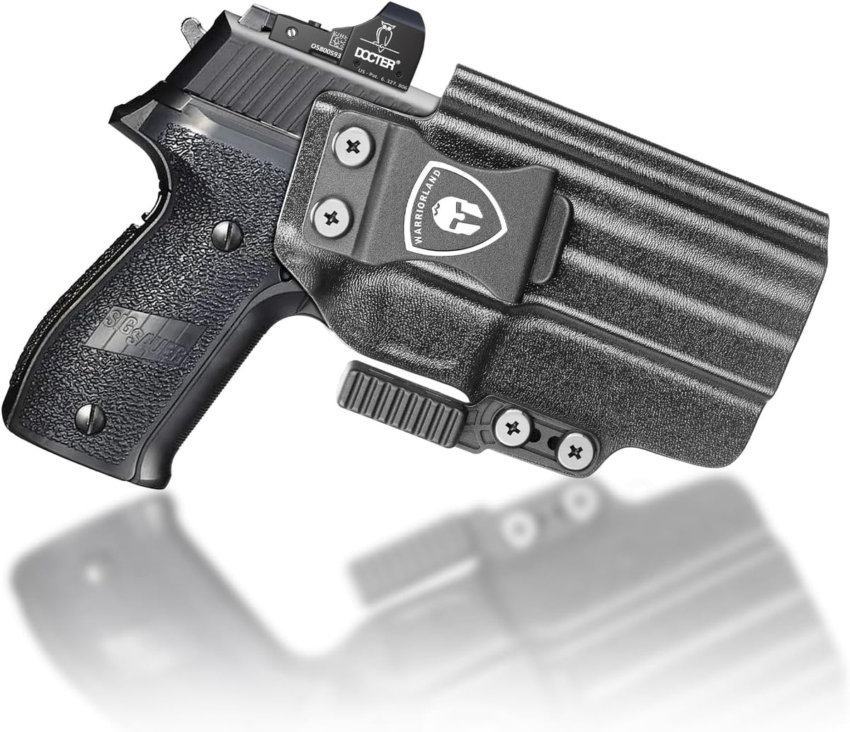 IWB Kydex Holster with Claw Attachment and Optic Cut Fit Sig Sauer P226 Full Size 4.4'' Pistol, Inside Waistband Appendix Carry P266 Holster, Adj. Cant & Retention, Right Hand|WARRIORLAND