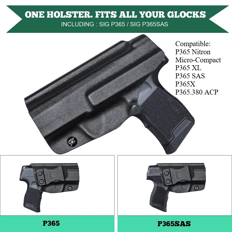P365 P365 XL P365 SAS P365X P365.380 ACP IWB Kydex Holster, Right/ Left Handed | WARRIORLAND
