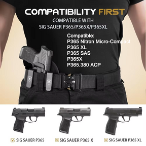 WARRIORLAND Hybrid Kydex & Nylon Holster, Fit P365 P365 XL P365 SAS P365X P365.380 ACP, Optics Cut & Open Muzzle, Concealed Carry Right Hand