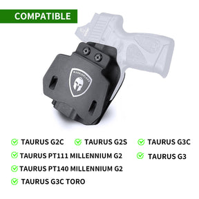 Taurus G2C Taurus G2S Taurus G3C Taurus G3C TORO Taurus G3 Taurus PT111 Millennium G2 Taurus PT140 Millennium G2 OWB Open Carry Kydex Paddle Holster with Red Dot Optics Cut Trigger Guard Right/ Left Handed | WARRIORLAND