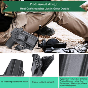 Sig Sauer P320 Full Size Compact P320X Carry Pistol Holster with Claw Red Dot Optics Cut Trigger Guard Holsters for Fat Guys | WARRIORLAND WARRIORLAND