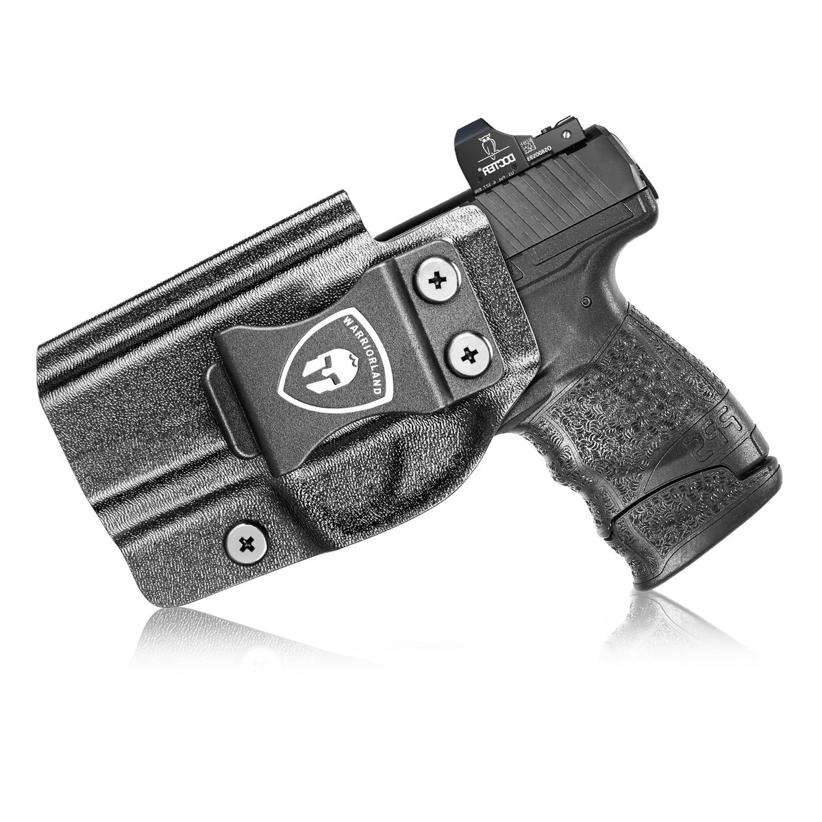 Walther PPS M2 Holster IWB Kydex Holster Optics Cut Fit Walther PPS M2 Pistol, Inside Waistband Appendix Carry PPS M2 Holster, Adj. Retention & Cant, Right Hand|WARRIORLAND