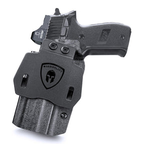 Sig P226 Holster OWB Kydex Holster Optics Cut: Sig Sauer P226 Full Size 4.4'' Pistol, Outside Waistband Open Carry P226 Holster with 1.75 Inch Paddle, Adj. Retention, Right Hand|WARRIORLAND