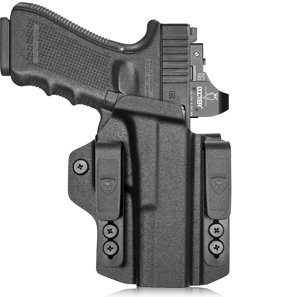 Glock 17 Gen 3-5 & Glock 22/31 Gen 3-4 IWB & OWB Convertible Holster Holsters, Optic Ready, Adj Ride Height,Right Hand | Warriorland