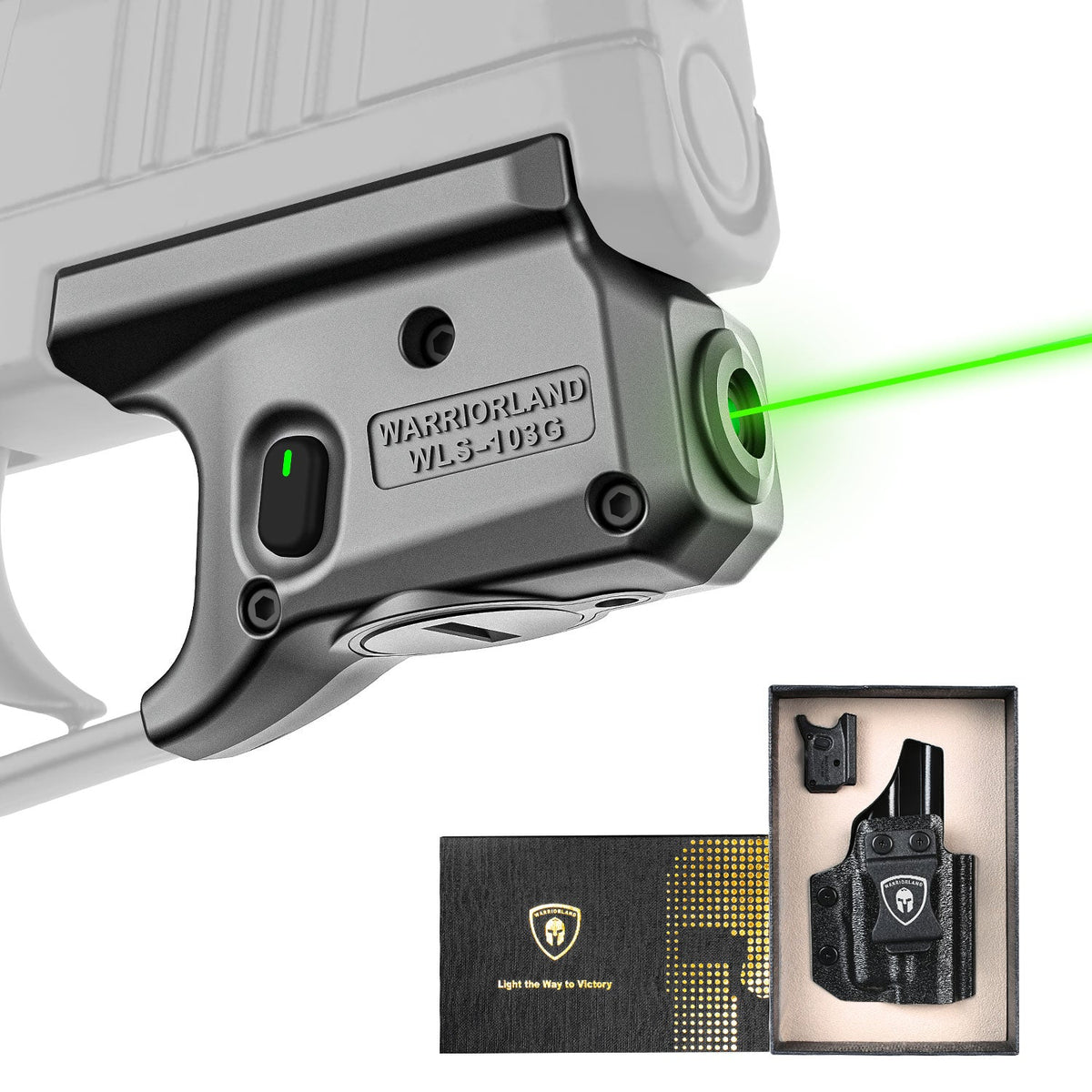 Green Laser Sight and Kydex Holster Combo Tailored Green Fit Sig Sauer P365 / P365X / P365XL, Ultra Compact P365 Beam Sight, Gun Sight with Ambidextrous On/Off Switch & Power Indicator|WARRIORLAND