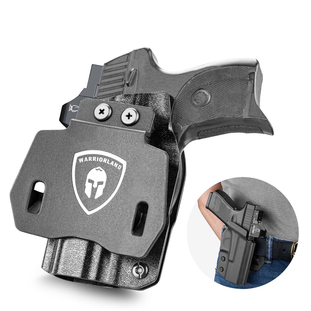 OWB Holster Optics Cut Fit Ruger Max-9 Pistol, Outside Waistband Open Carry Max 9 Holster with 1.75 Inch Paddle, Adj. Retention & Cant, Right Hand|WARRIORLAND