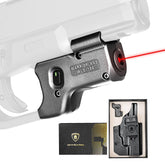 WARRIORLAND WLS-104 Laser Sight Designed to fit Left hand Glock 17/19/19X/23/31/32/44/45, Red Laser Sight with Power Indicator, Custom-made Kydex Holster Included, Windage and Elevation Adjustment