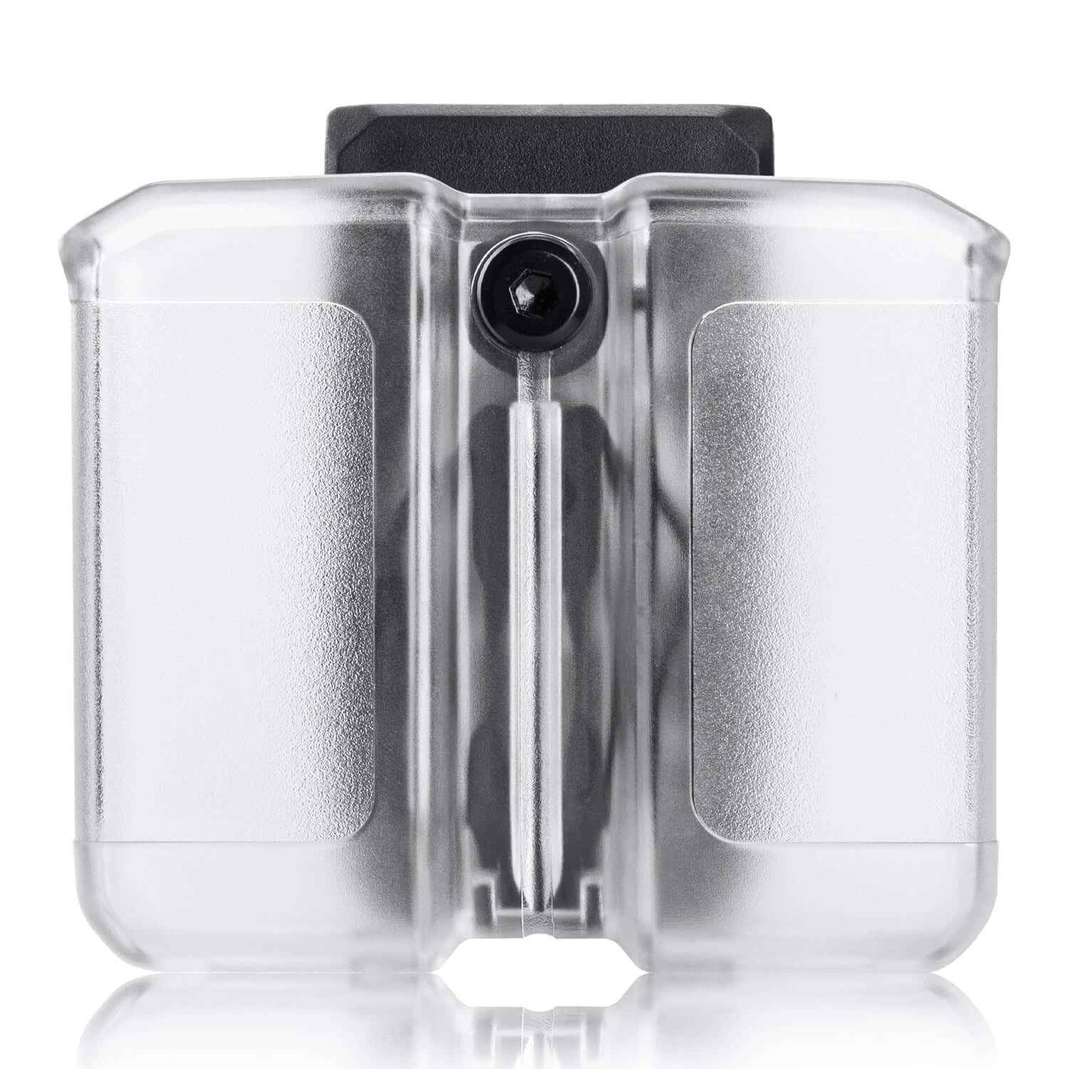 Free Gift Universal 9mm .40 Double Row Double Stack Frosted Clear Mag Holder Mag Holster with 1.5''-2'' Belt Clip
