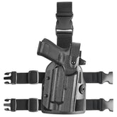 WARRIORLAND Drop Leg Platform for Glock 17/19 (Gen3-5), Glock 22/23/31/32 (Gen3-4), Glock 19X/44/45 w/TLR-1- Level 2 Holster + Mag Holes - Adjustable (No Mag Pouches) Red dot compatible
