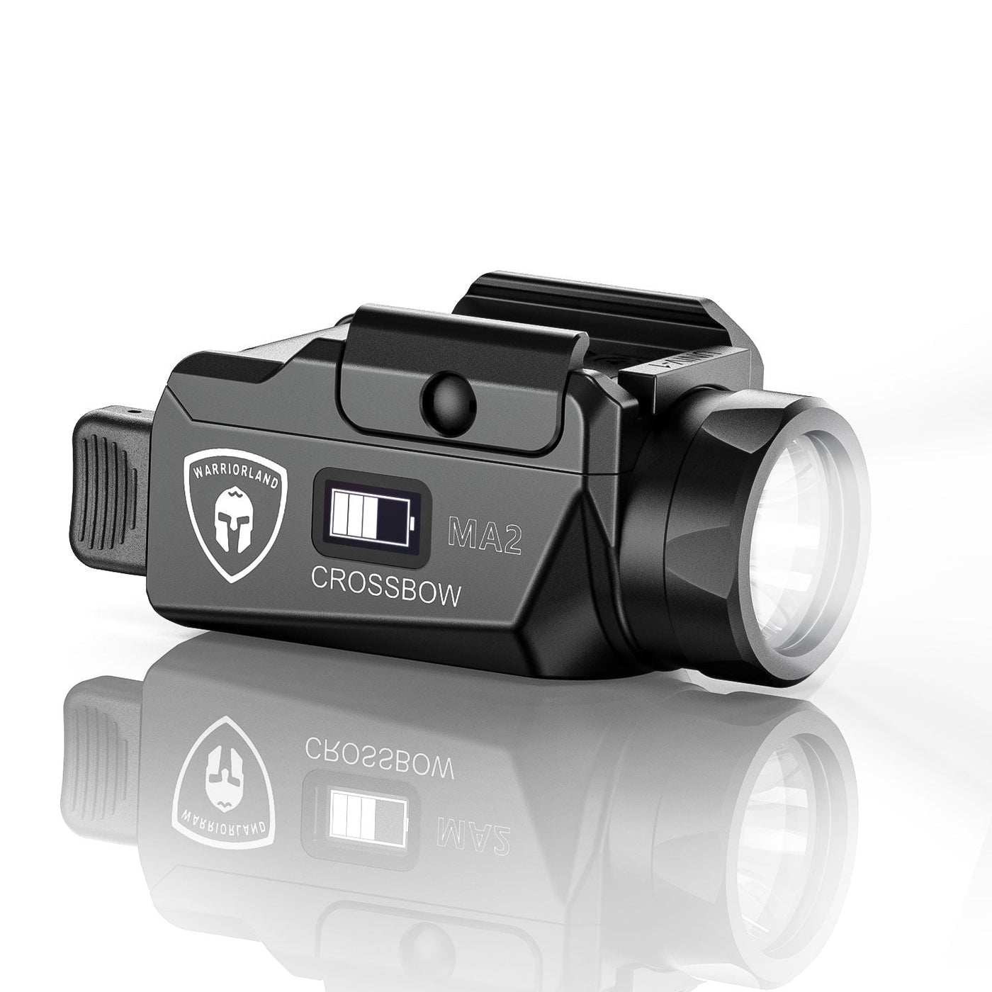 WARRIORLAND MA2 Compact Pistol Light, Fits G17/ G19/ P365/ G3C/ G2C/ M&P 9/Hellcat Pro/1911 and Other 60+ Handguns, 800-Lumen Universal Rail Mounted Tactical Weapon Flashlight, Screen Power Indicator WARRIORLAND