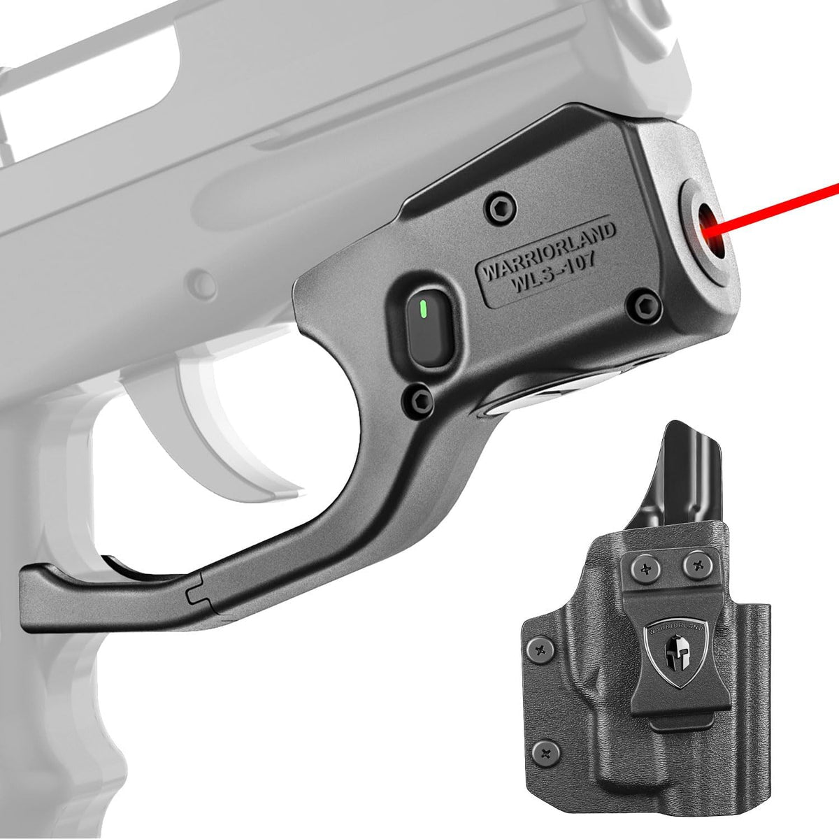 WARRIORLAND Kydex Holster for Gun with Laser Light Combo Fit for SCCY CPX1/CPX2 9mm Gen 1-2 Pistol, WLS-107 Laser Beam Sight with Power Indicator & Concealed Carry IWB Right-Hand Holster