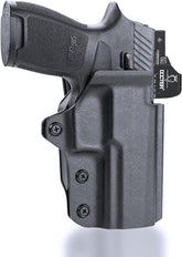 WARRIORLAND OWB KYDEX Holster Thumb Release & Optics Cut Fit: Sig P320 Compact M18 / P320 Full Size M17 / P320-XFIVE Legion, Outside Waistband 360 Degree Adj. Fits 1.5"-2.25" Belt, Right Hand