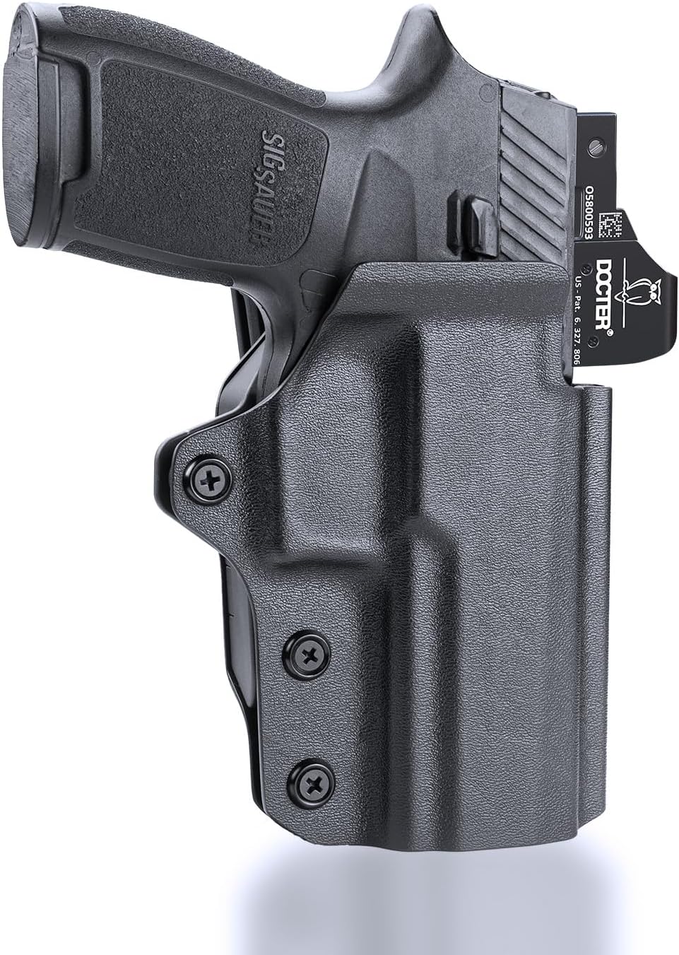 WARRIORLAND OWB KYDEX Holster Thumb Release & Optics Cut Fit: Sig P320 Compact M18 / P320 Full Size M17 / P320-XFIVE Legion, Outside Waistband 360 Degree Adj. Fits 1.5"-2.25" Belt, Right Hand