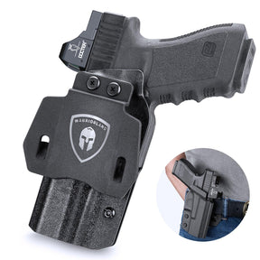 WARRIORLAND Compatible with Glock 20 21 22 Holster OWB Kydex Holster Optics Cut: G21 / G20 (Gen 3 4 5) & G22 Gen 5, Outside Waistband Open Carry G21 Holster with 1.75 Inch Paddle, Adj. Retention