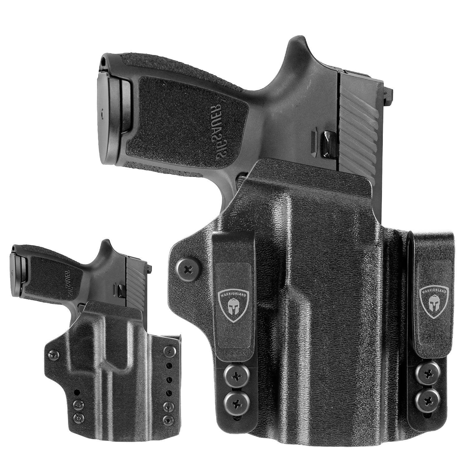 Sig P320 M18 & P320 M17 IWB & OWB Convertible Holster Optics Cut: Sig Sauer P320 Compact M18 & P320 Full Size M17, IWB OWB Combo Holster P320, 1.75 Belt Clip, Adjustable Ride Height, Right Hand