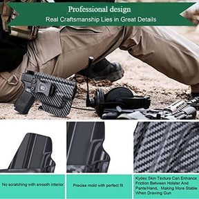 Carbon Fiber Kydex IWB Light Bearing Holster for Glock 17 19 20 21 22 29 31 32 35 Gen 4 5 44 45 with TLR 6 | WARRIORLAND WARRIORLAND