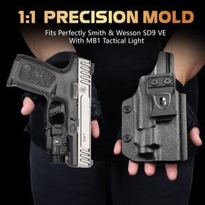 MB1 500 Lumens Weapon Light Red Laser&LED Combo with M&P 9mm 4.0/4.25 Holster