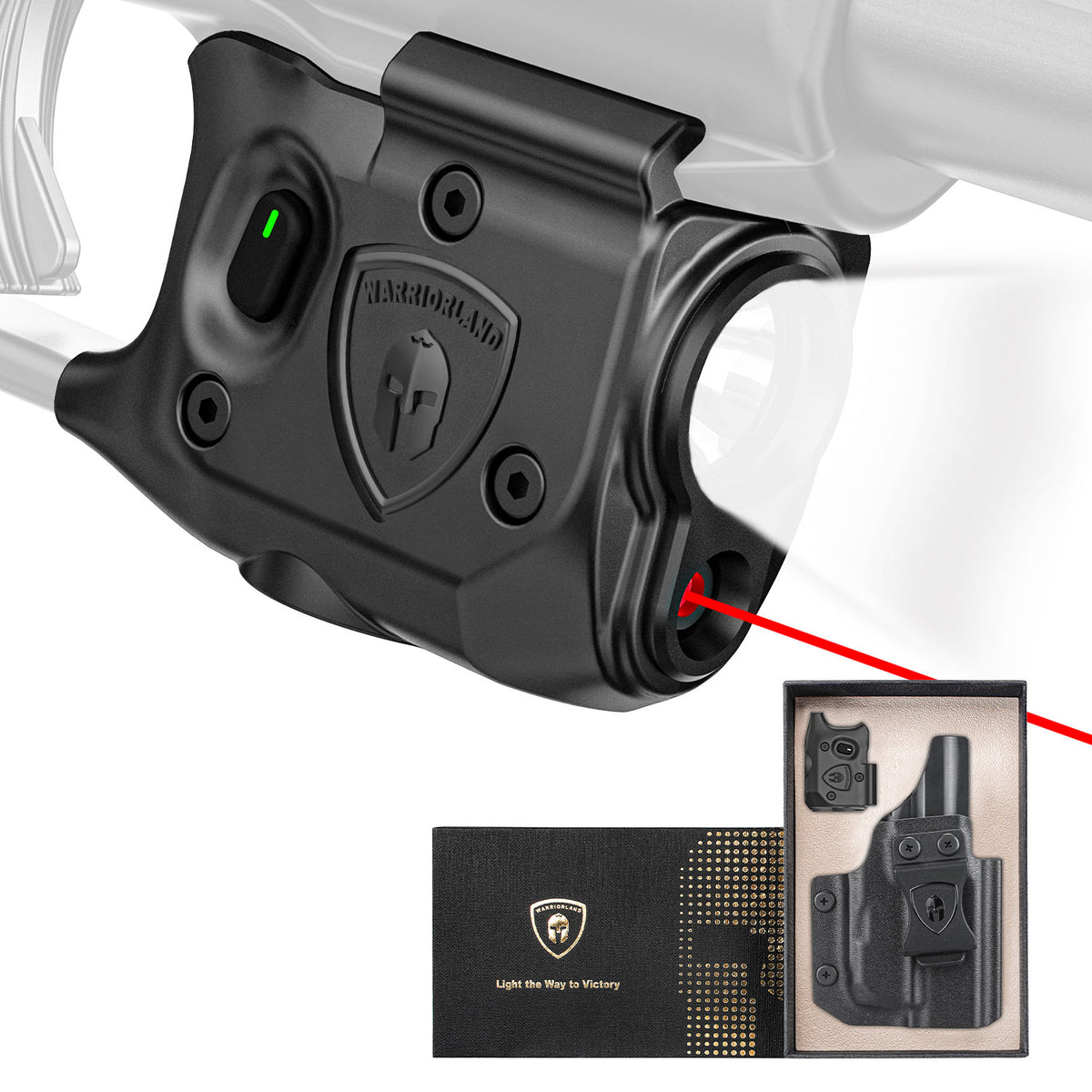 WARRIORLAND Pistol Light Laser Combo for Glock 43X MOS - 150 Lumen Tactical Flashlight & Green/Red Laser Sight，SLL-100