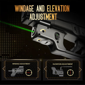 Green Laser Sight Tailored Fit Glock 17/19/19X/23/31/32/44/45, Ultra Compact G19 Beam Sight, Gun Sight with Ambidextrous On/Off Switch & Power Indicator|WARRIORLAND