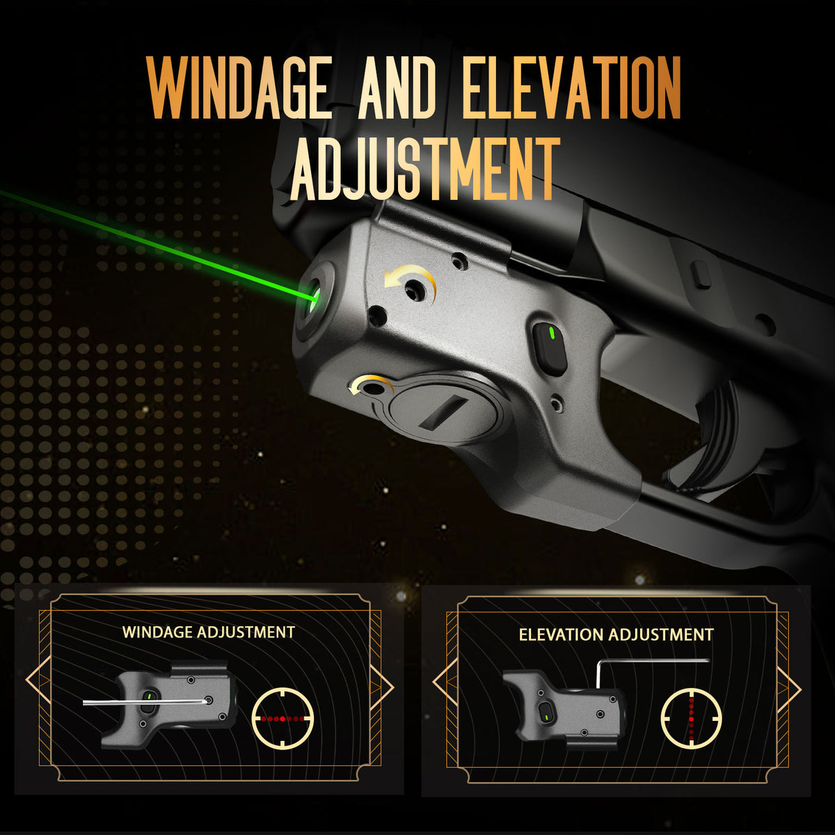 Green Laser Sight Tailored Fit G43X MOS / 48 MOS, Ultra Compact G43X MOS Beam Sight, Gun Sight with Ambidextrous On/Off Switch & Power Indicator, WLS-100G|WARRIORLAND