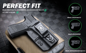 IWB Glock G17 Gen3-5  G19 Gen3-5  G19X  G23 Gen3-4  G26 Gen3-5  G32 Gen3-4  G34 Gen3-5  G44  G45 Holster Adjustable Ride Height Metal Belt Clip | WARRIORLAND