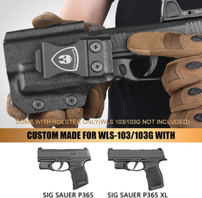 Warriorland Left Hand IWB Holster for Sig P365/P365XL, WLS-103/103G Compatible, Optic Ready Kydex (Holster Only)