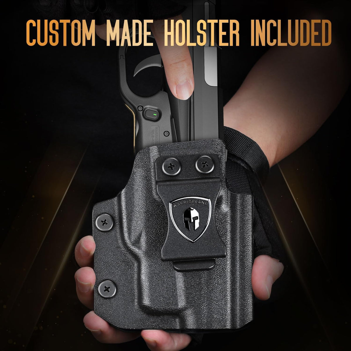 WARRIORLAND Kydex Holster for Gun with Laser Light Combo Fit for SCCY CPX1/CPX2 9mm Gen 1-2 Pistol, WLS-107 Laser Beam Sight with Power Indicator & Concealed Carry IWB Right-Hand Holster