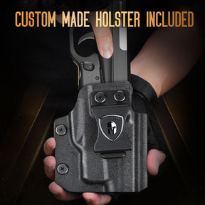 WARRIORLAND Kydex Holster for Gun with Laser Light Combo Fit for SCCY CPX1/CPX2 9mm Gen 1-2 Pistol, WLS-107 Laser Beam Sight with Power Indicator & Concealed Carry IWB Right-Hand Holster