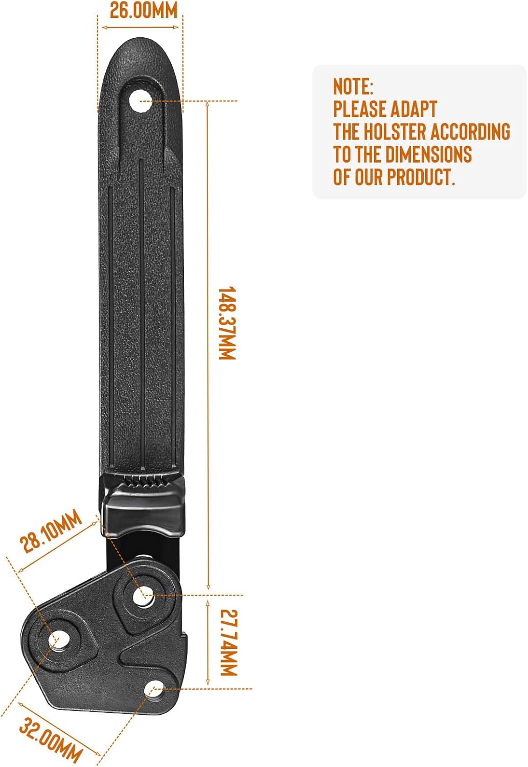 WARRIORLAND Level II Holster Retention Thumb Release Hood Kit - Impact-Resistant Polymer, Right/Left Hand Options, Compatible with Level II Holsters