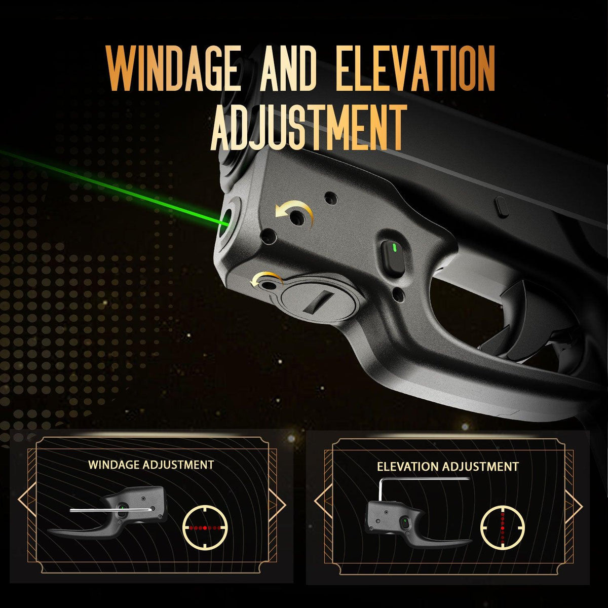 Green Laser Sight Designed to Fit Glock G42 with Holster Combo, Green Beam Sight with Power Indicator, Custom-Made IWB Kydex Holster Right Hand, Windage and Elevation Adjustment, WLS-105G