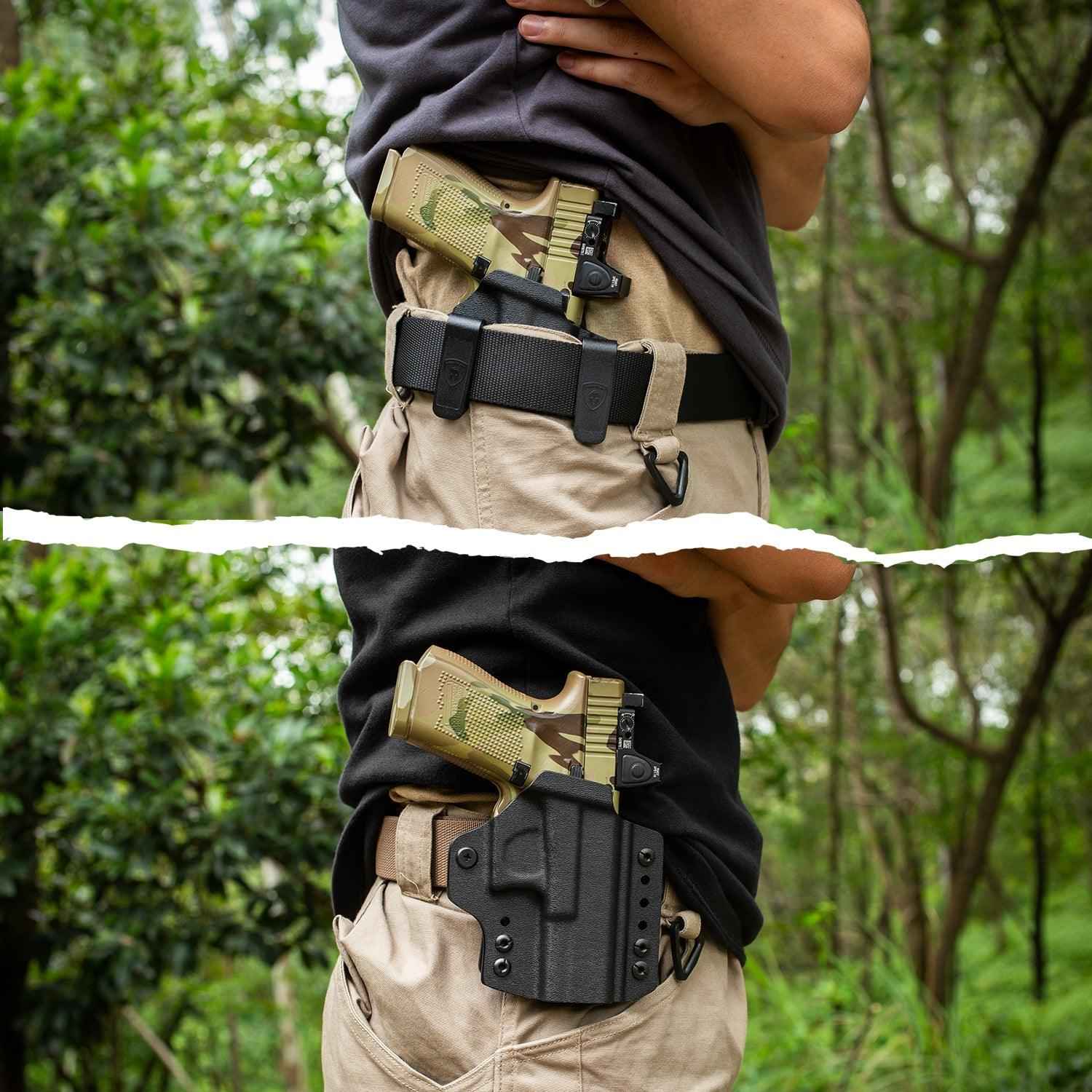 thumbnail image 2 of GUN & FLOWER Clear Polymer Holster - OWB & IWB For Glock 17/19/19X/34/44/45 MOS - Right Hand, Lifetime Warranty 2 of 3