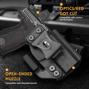 WARRIORLAND IWB Kydex Holster Compatible with S&W Bodyguard 2.0 – Concealed Carry Holster with Optic Cut, Claw, Adjustable Cant, Audible Lock, Inside Waistband Carry, Right Hand Draw