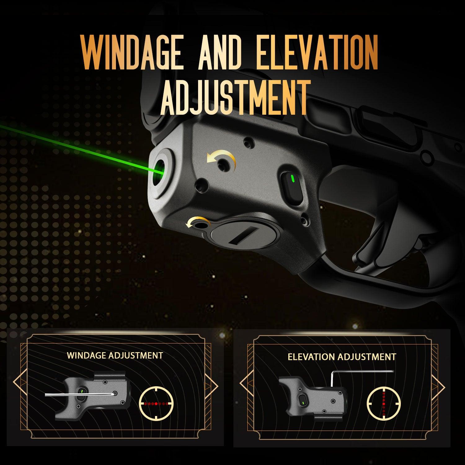WARRIORLAND Green Laser Sight Fit Springfield Hellcat with Kydex