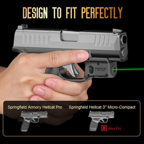WARRIORLAND Kydex Holster for Gun with Green Laser Light Combo Fit for Hellcat Pro Pistol, WLS-110G Laser Beam Sight with Power Indicator & Concealed Carry IWB Right-Hand Holster
