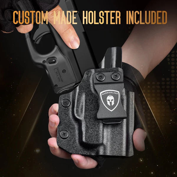 WARRIORLAND Holster（Only）Designed to Fit Glock 43/G43X(No Rail Version) & WLS-105G, Custom-Made IWB Kydex Holster Right Hand.