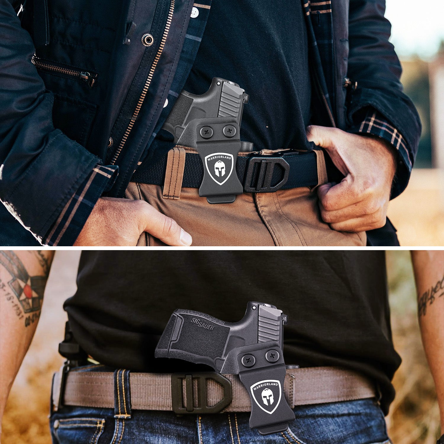 P365 TLR6 Holster IWB Kydex Holster Optic Cut Fit P365/P365X/P365 SAS/P365XL w/TLR-6, Inside Waistband Concealed Carry Holster, Adj. Cant & Retention, Right Hand|WARRIORLAND