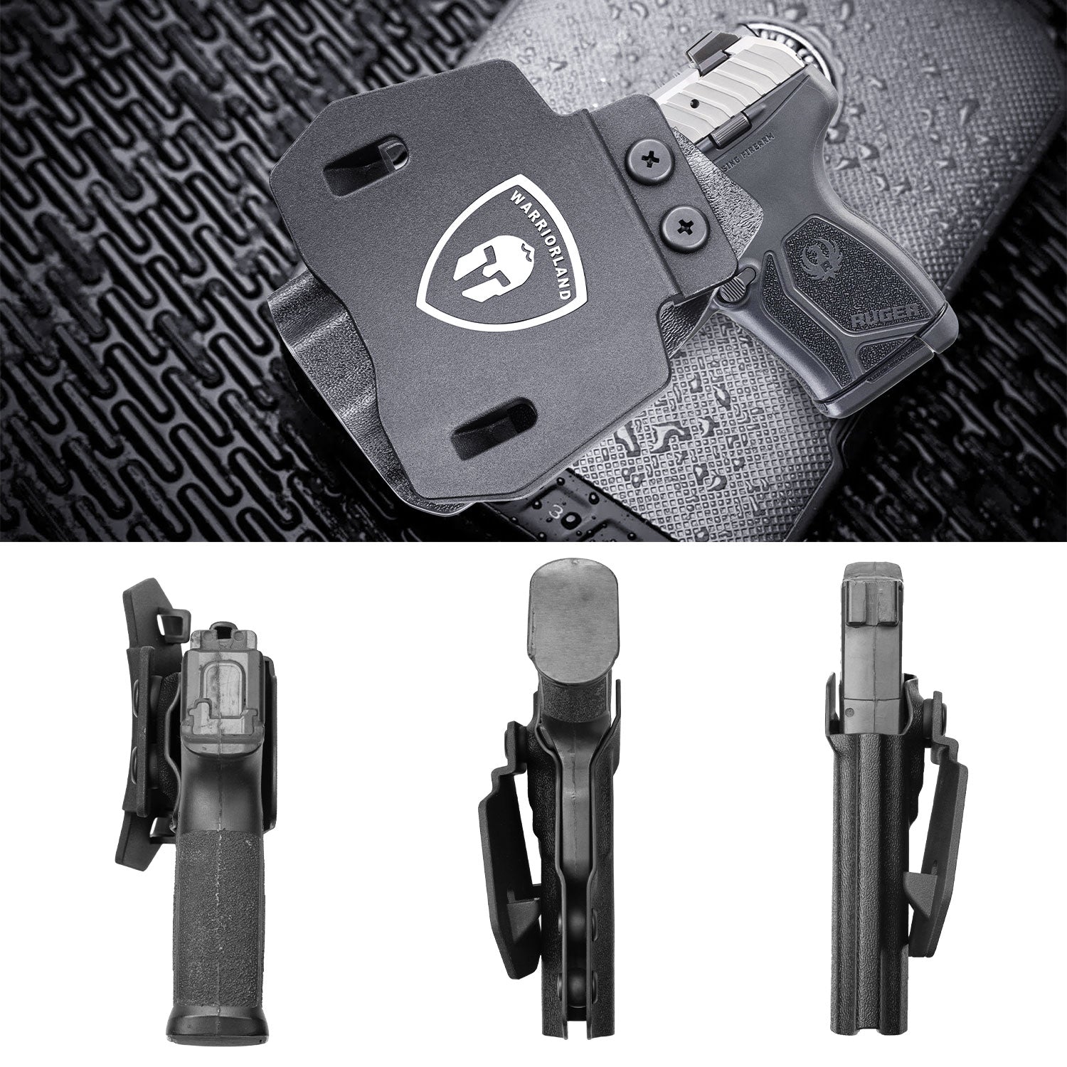 OWB Holster Optics Cut Fit Ruger LCP Max Pistol, Outside Waistband Open Carry Max .380 Holster with 1.75 Inch Paddle, Adj. Retention & Cant, Right Hand|WARRIORLAND WARRIORLAND