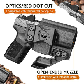 WARRIORLAND IWB Kydex Holster, Designed Exclusively and Solely for Canik Mete MC9 / Mete MC9L Pistol, w/Claw & Optics Cut, Inside Waistband Concealed Carry Holster, Adj. Retention & Cant, Right Hand