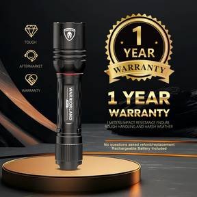 1600 Lumen Tactical Flashlight, Compact Handheld Flashlight with Max Beam Distance 473 Meters, IP68, EDC Flashlight with Rechargeable Battery, Outdoor, Camping and Emergency|WARRIORLAND