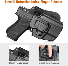 Universal OWB Holster for Compact and Subcompact Pistols, Fit Glock 19/26/43/ 43X/43X Mos, Hellcat pro,Taurus G2C, PSA Dagger Compact and More, Index Finger Release, Right Hand.