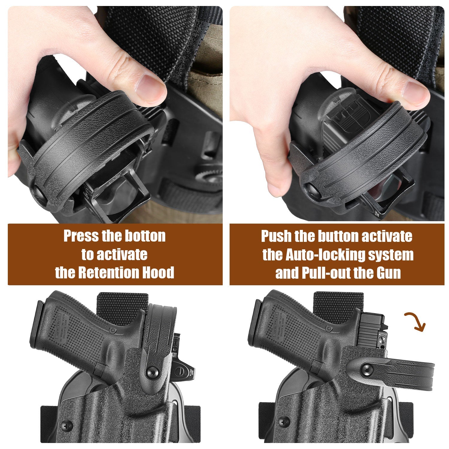 glock 17 alien gear holster WARRIORLAND Drop Leg Platform for Glock 17/19 (Gen3-5), Glock 22/23/31/32 (Gen3-4), Glock 19X/44/45 w/TLR-1- Level 2 Holster + Mag Holes