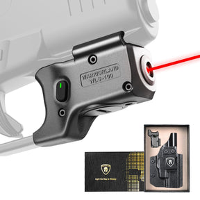 Red Laser Sight Designed to Fit Glock 48 MOS with Holster Combo, Red Beam Sight with Power Indicator, Custom-Made IWB Kydex Holster Right Hand, WLS-100 w/ G48 MOS Holster|WARRIORLAND