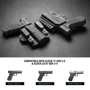 IWB & OWB Convertible Holster, Fit Glock 19/19X/26/44/45 Gen 3-5 & Glock 23/32 Gen 3-4, Optic Ready, Adj Ride Height,Right Hand | Warriorland