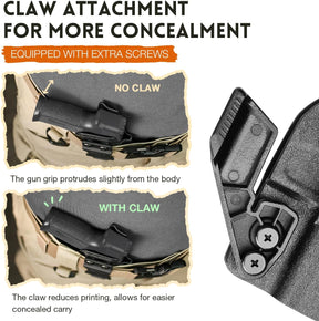 WARRIORLAND IWB Kydex Holster, Designed Exclusively and Solely for Canik Mete MC9 / Mete MC9L Pistol, w/Claw & Optics Cut, Inside Waistband Concealed Carry Holster, Adj. Retention & Cant, Right Hand