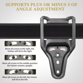 WARRIORLAND Universal Mid-Ride Belt Loop Adapter (CUBL) – 1.75” Duty Belt Fit, Adjustable 3-Hole Holster & 360° Gearwheel Compatibility