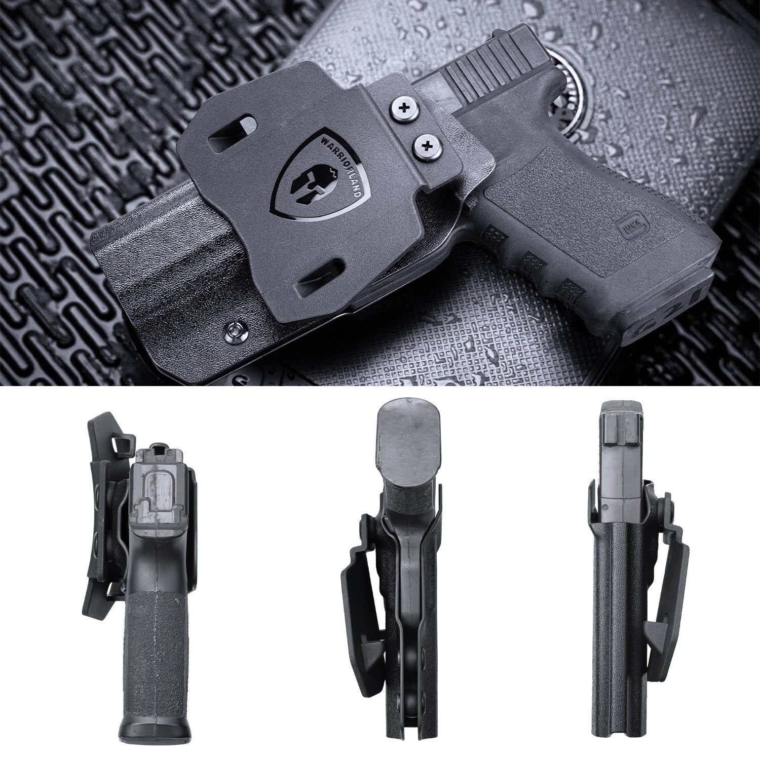 Glock 20 21 22 Holster OWB Kydex Holster Optics Cut: Glock 21 / Glock 20 (Gen 3 4 5) & Glock 22 Gen 5, Outside Waistband Open Carry G21 Holster with 1.75 Inch Paddle, Adj. Retention & Cant, Right|WARRIORLAND