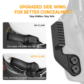 WARRIORLAND IWB Kydex Holster Compatible with S&W Bodyguard 2.0 – Concealed Carry Holster with Optic Cut, Claw, Adjustable Cant, Audible Lock, Inside Waistband Carry, Right Hand Draw