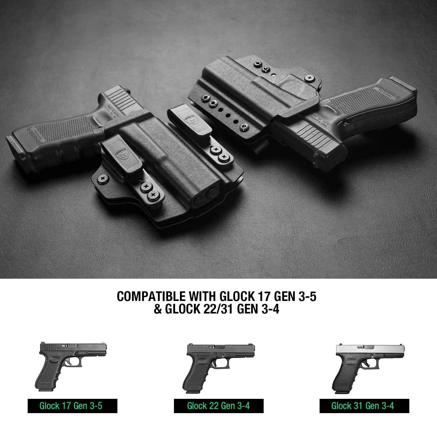 Glock 17 Gen 3-5 & Glock 22/31 Gen 3-4 IWB & OWB Convertible